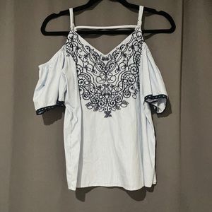 blue/white/navy Eyeshawdow shirt